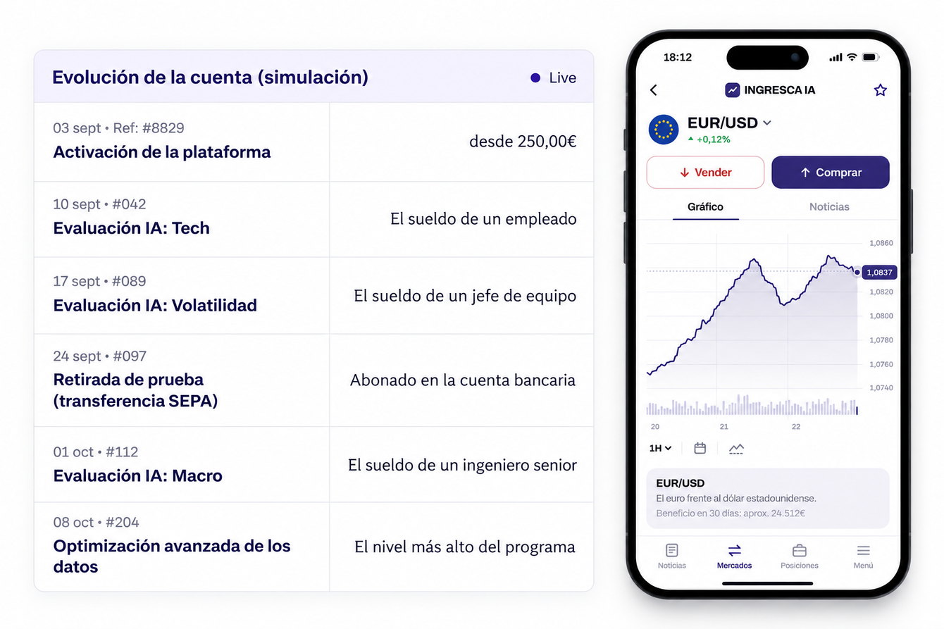 La evolución de nuestra cuenta de prueba en 30 días